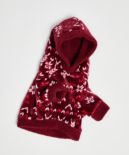 Dog's Fleece Onesie, Red