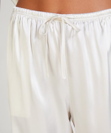Satin Trousers, White