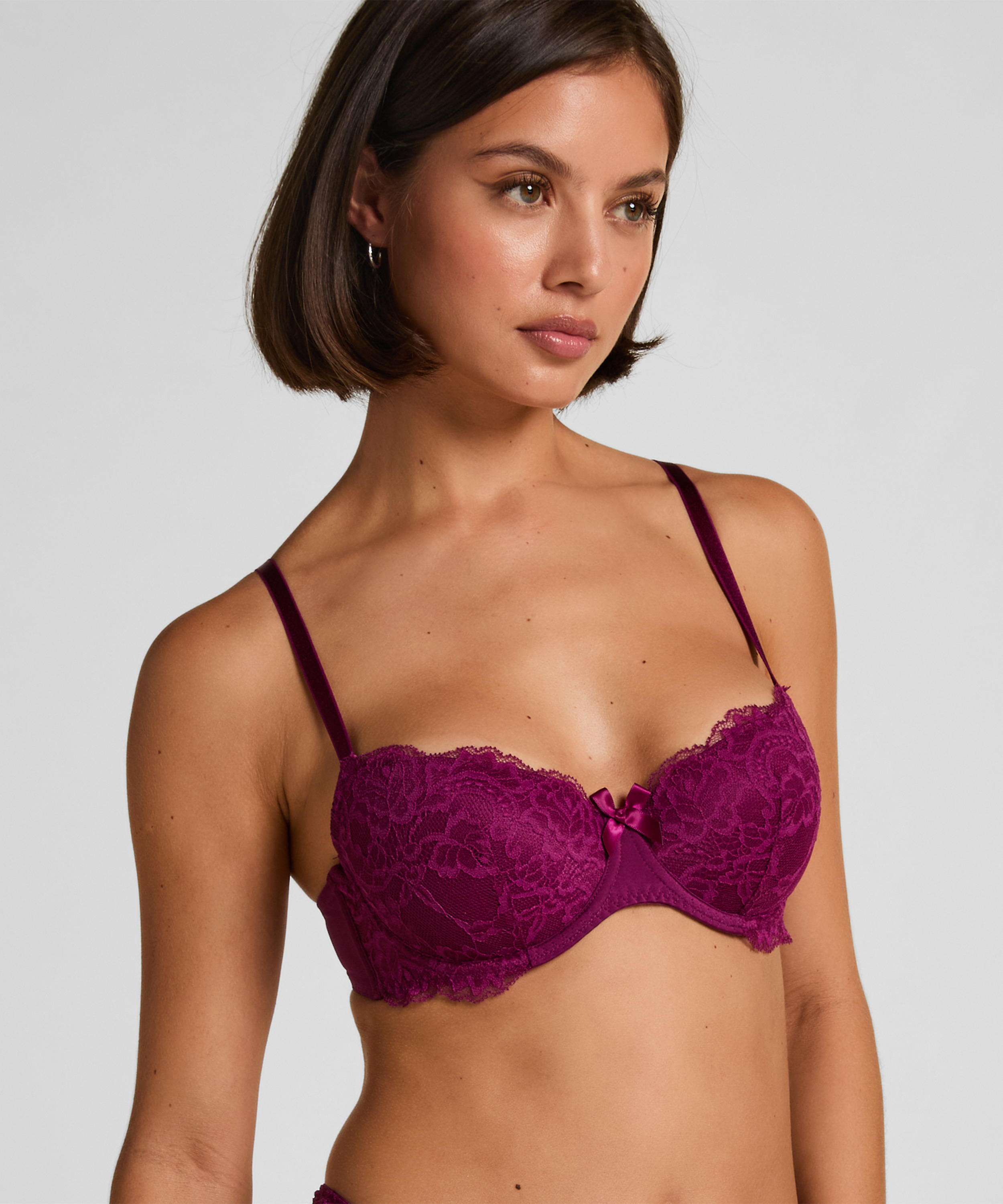 Teddy Padded Underwired Bra, Purple, main