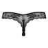 Lace Back Invisible Thong, Black