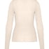 super soft Lace V-Neck Shirt with Cashmere, White
