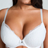 Marine Padded Push-Up Underwired Bra, White