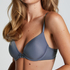 Plunge Padded Underwired Bra, Gray
