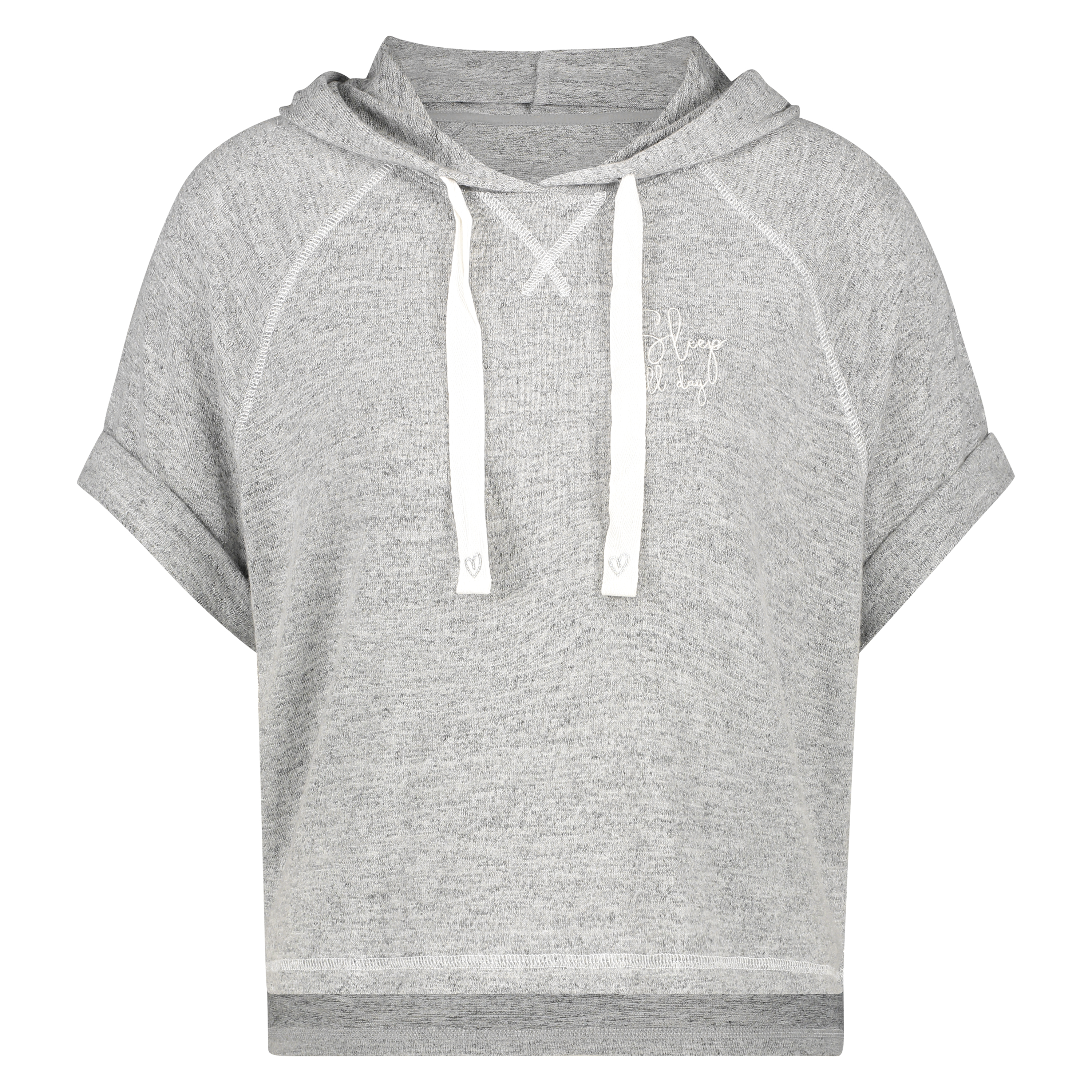 Short sleeved hoodie, Gray, main