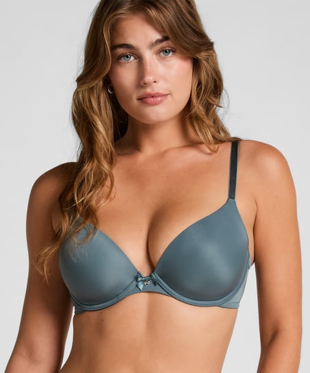 Plunge Padded Underwired Bra, Blue