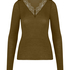 super soft Lace V-Neck shirt with Cashmere, Green