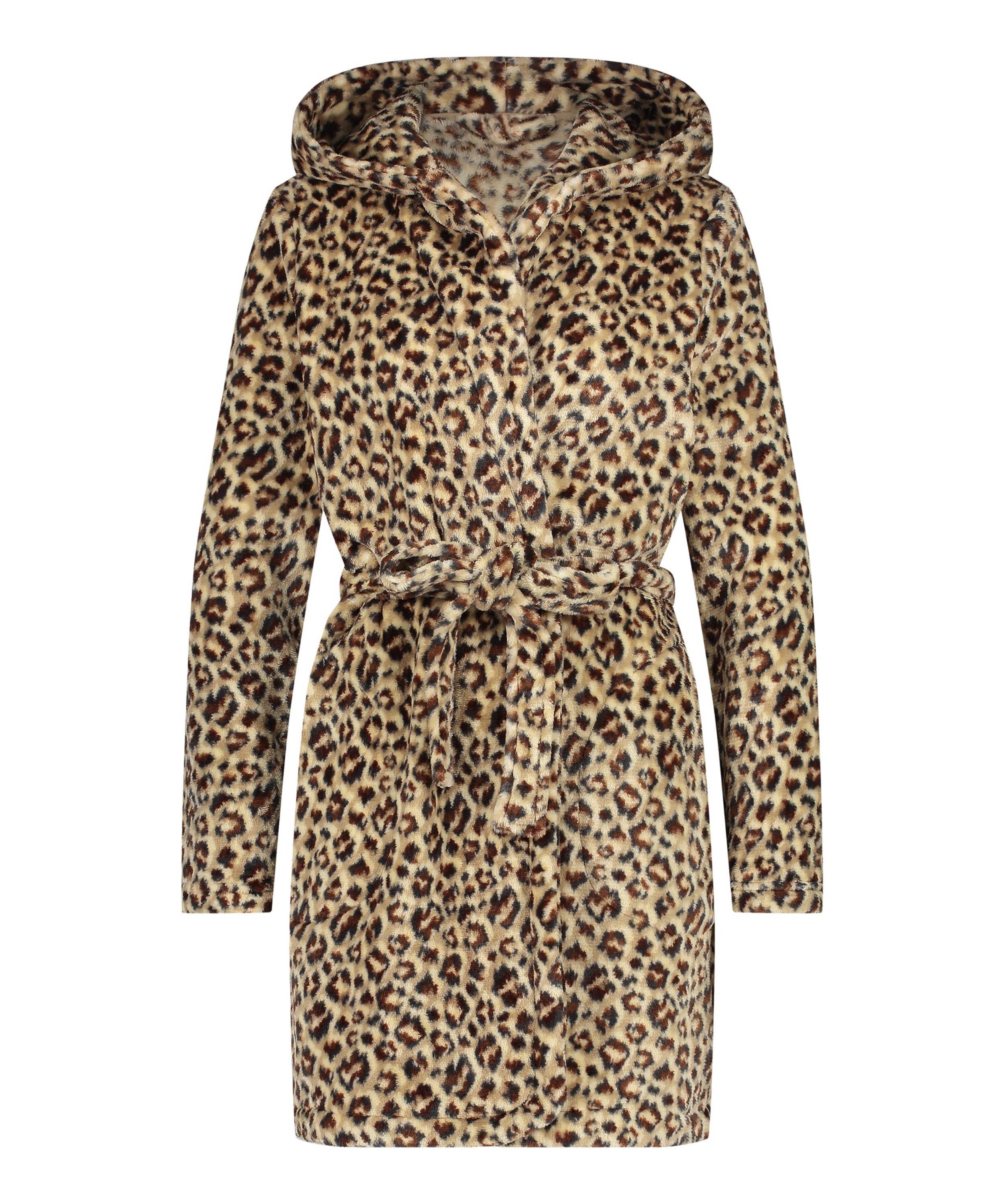 Fleece Bathrobe, Beige, main