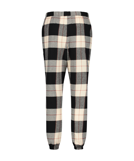 Twill Check pyjama bottoms, Black