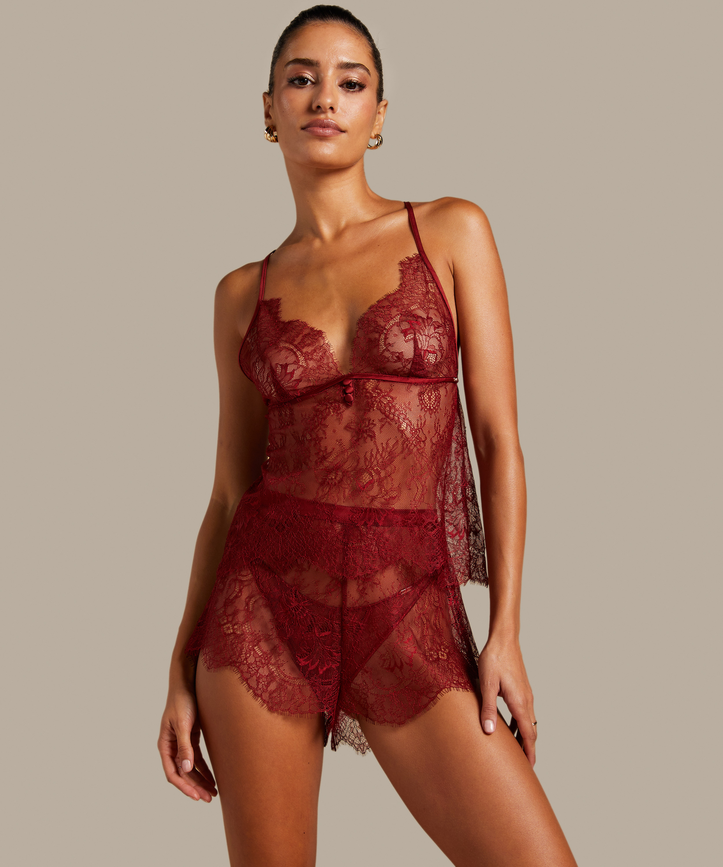 Delphine Lace Cami, Red, main