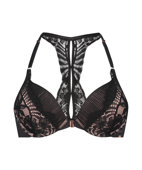 Antonia Padded Underwired Push-Up Bra, Black