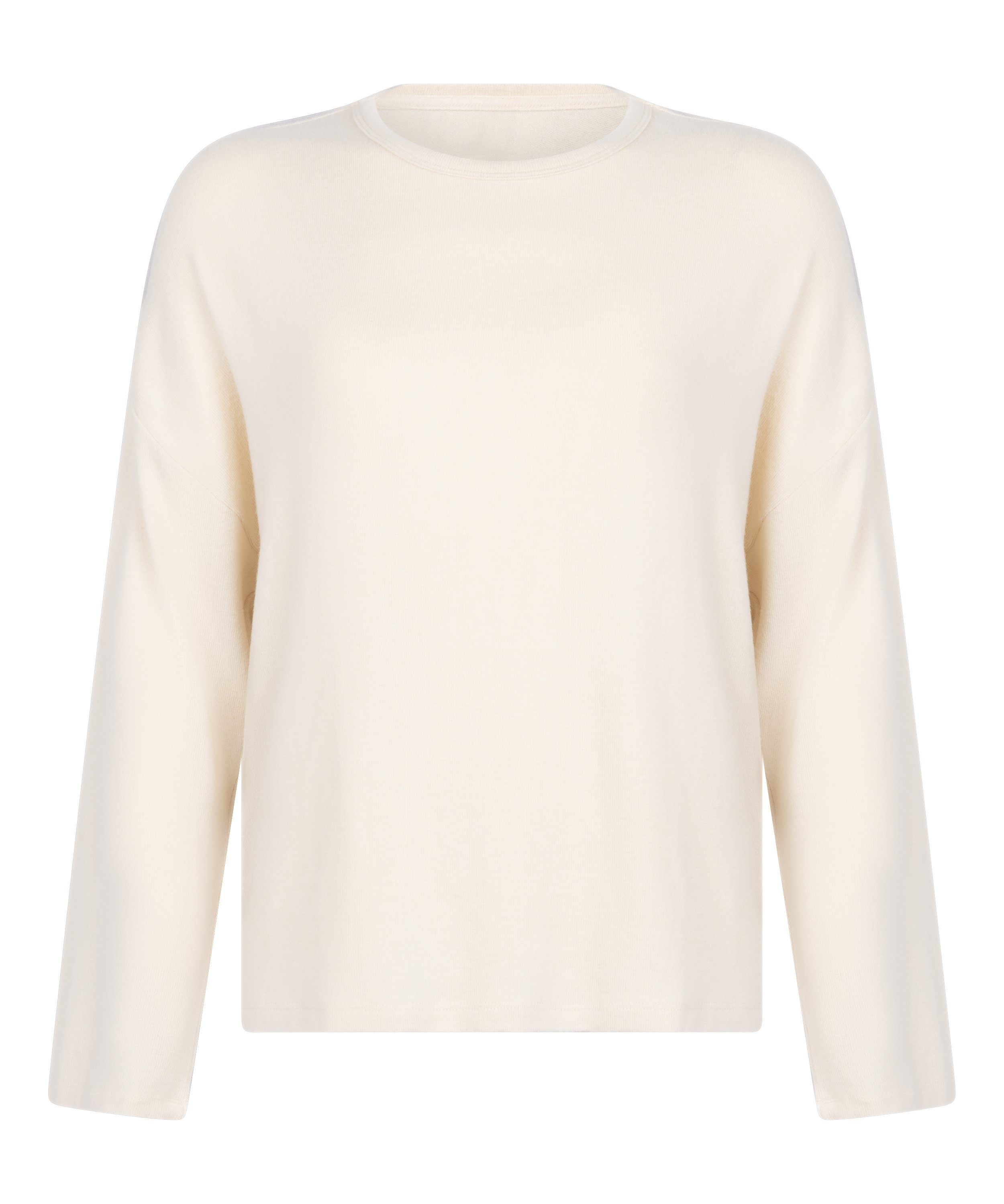 Jersey Long-Sleeved Pyjama Top, White, main