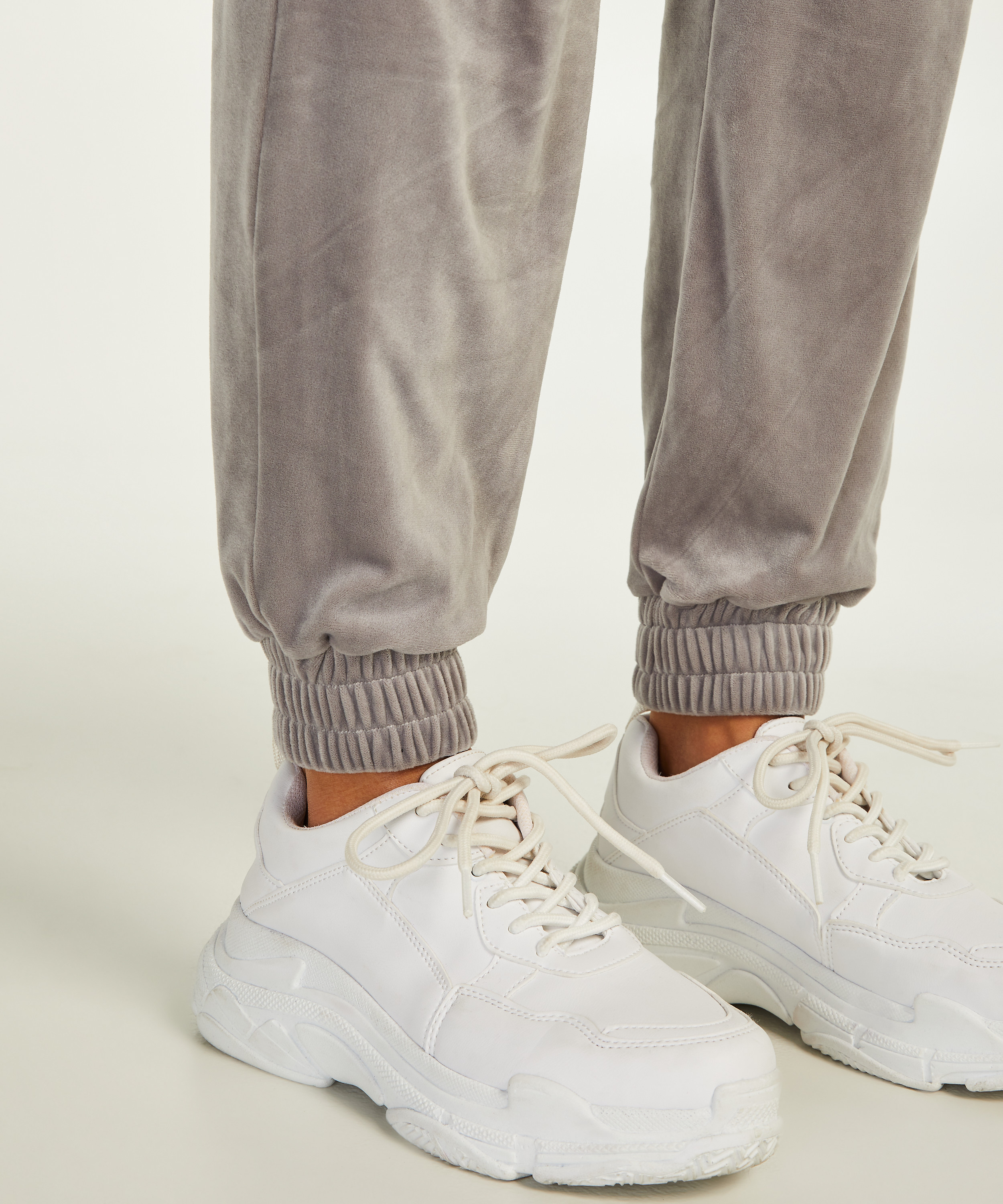 Velour Jogging Bottoms, Gray, main