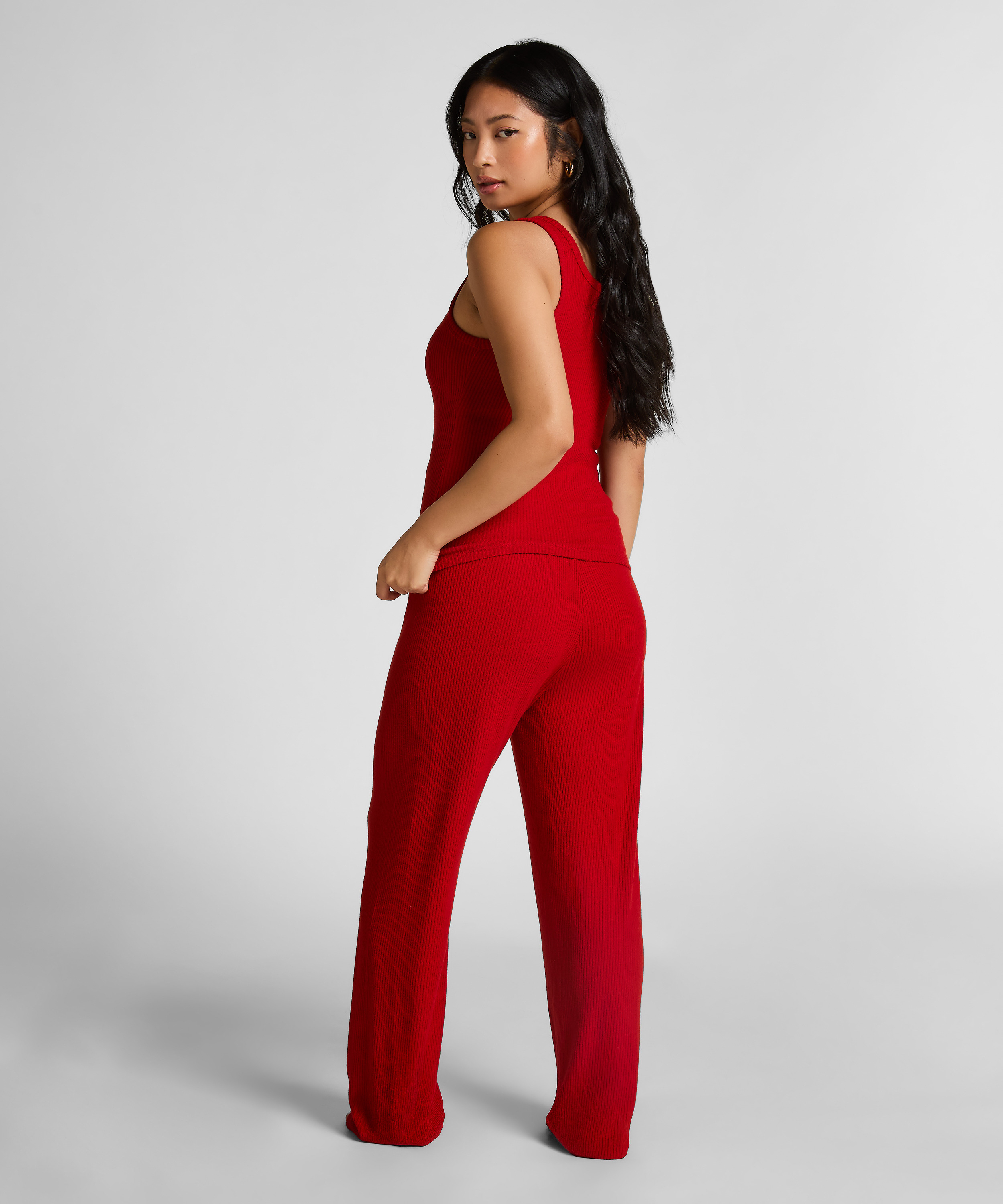 Brushed Jersey Trousers, Red, main