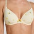 Plunge Padded Underwired Bra, Yellow