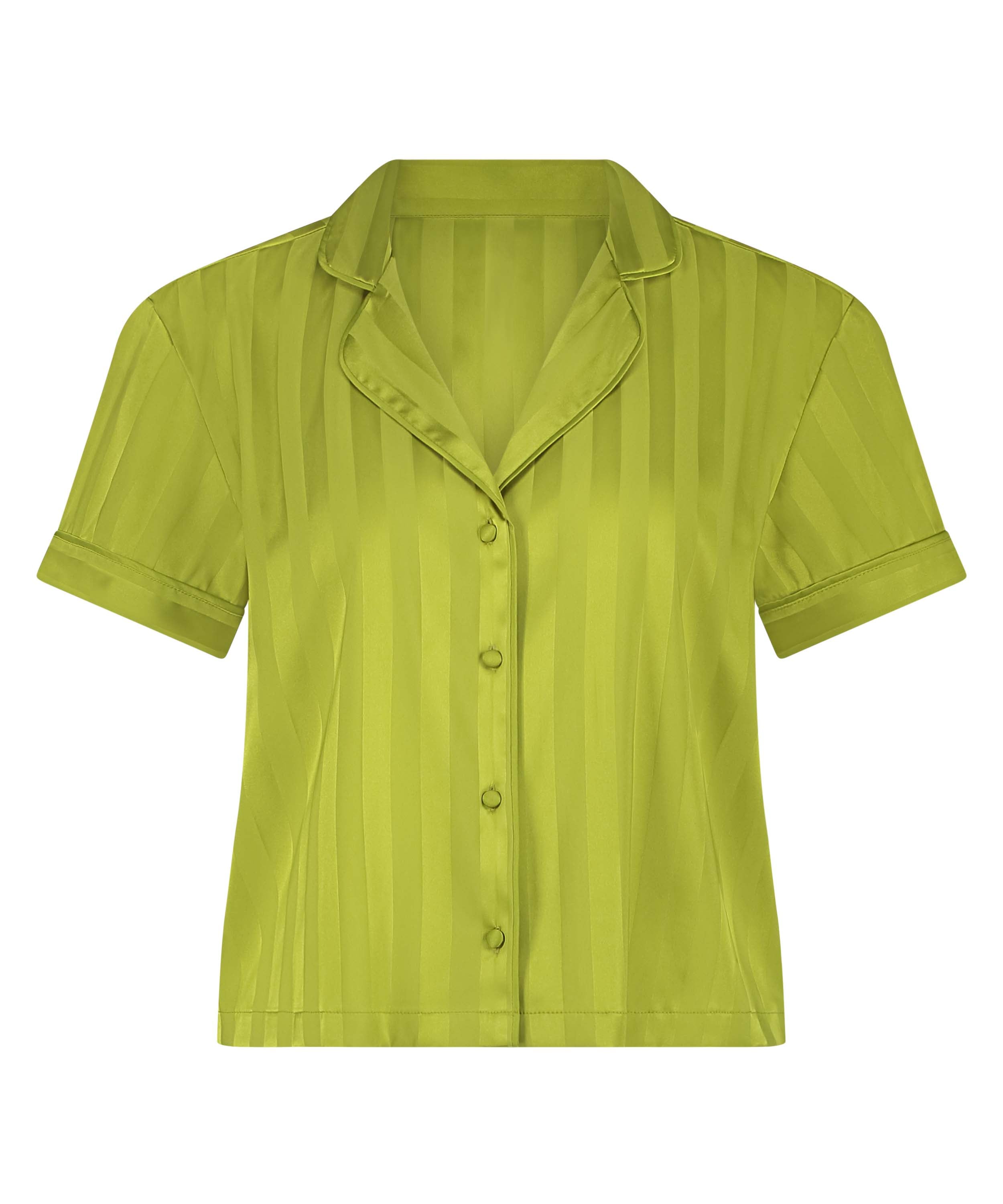 Satin Short-Sleeved Jacket, Green, main