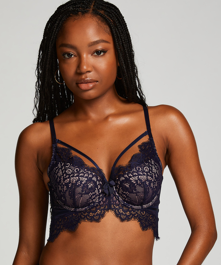 Marilee Padded Underwired Longline Bra, Blue
