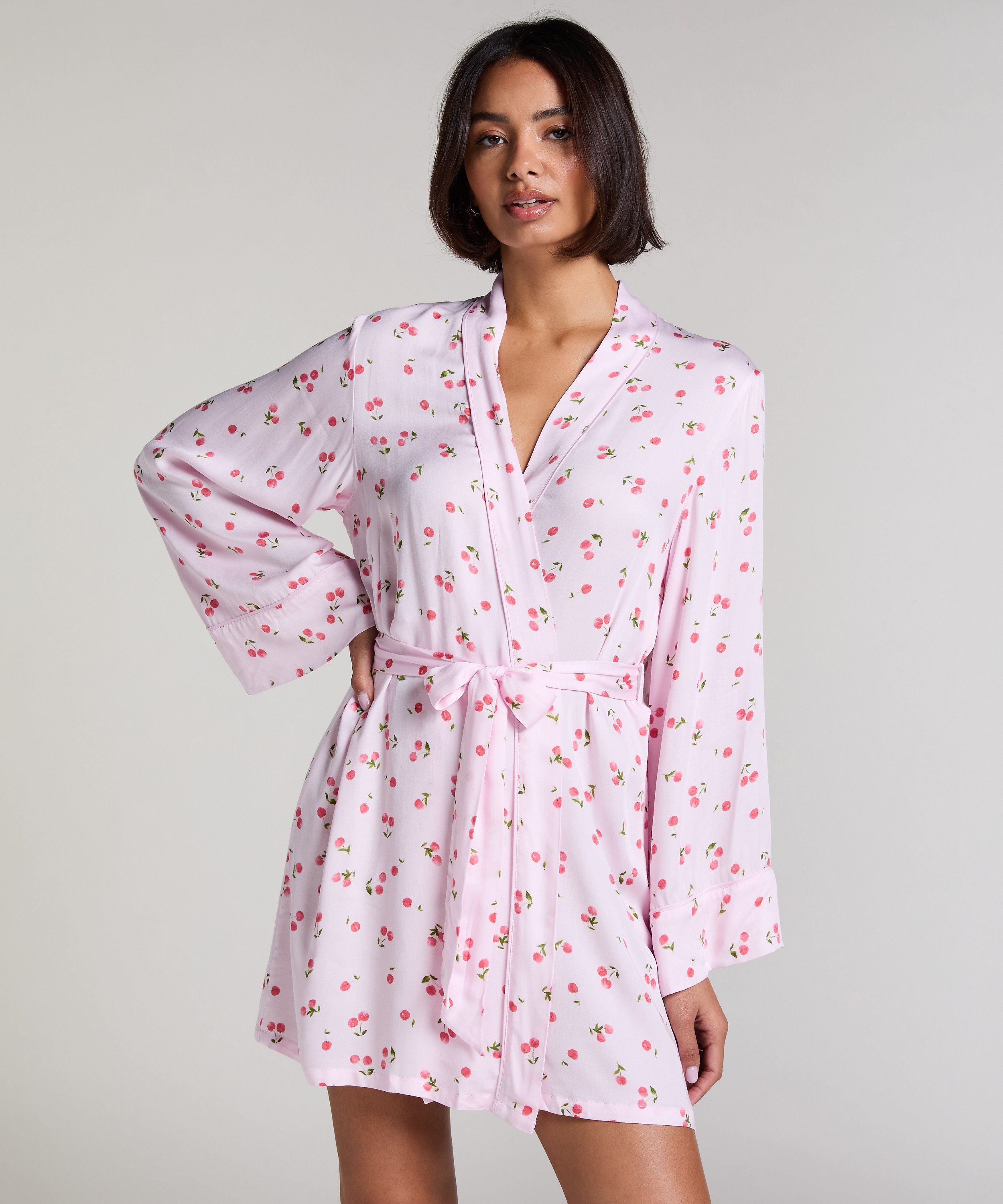 Satin Kimono, Pink, main