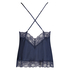 Satin Lace cami top, Blue