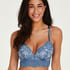 Shiloh Padded Longline Non-Underwired Bra, Blue