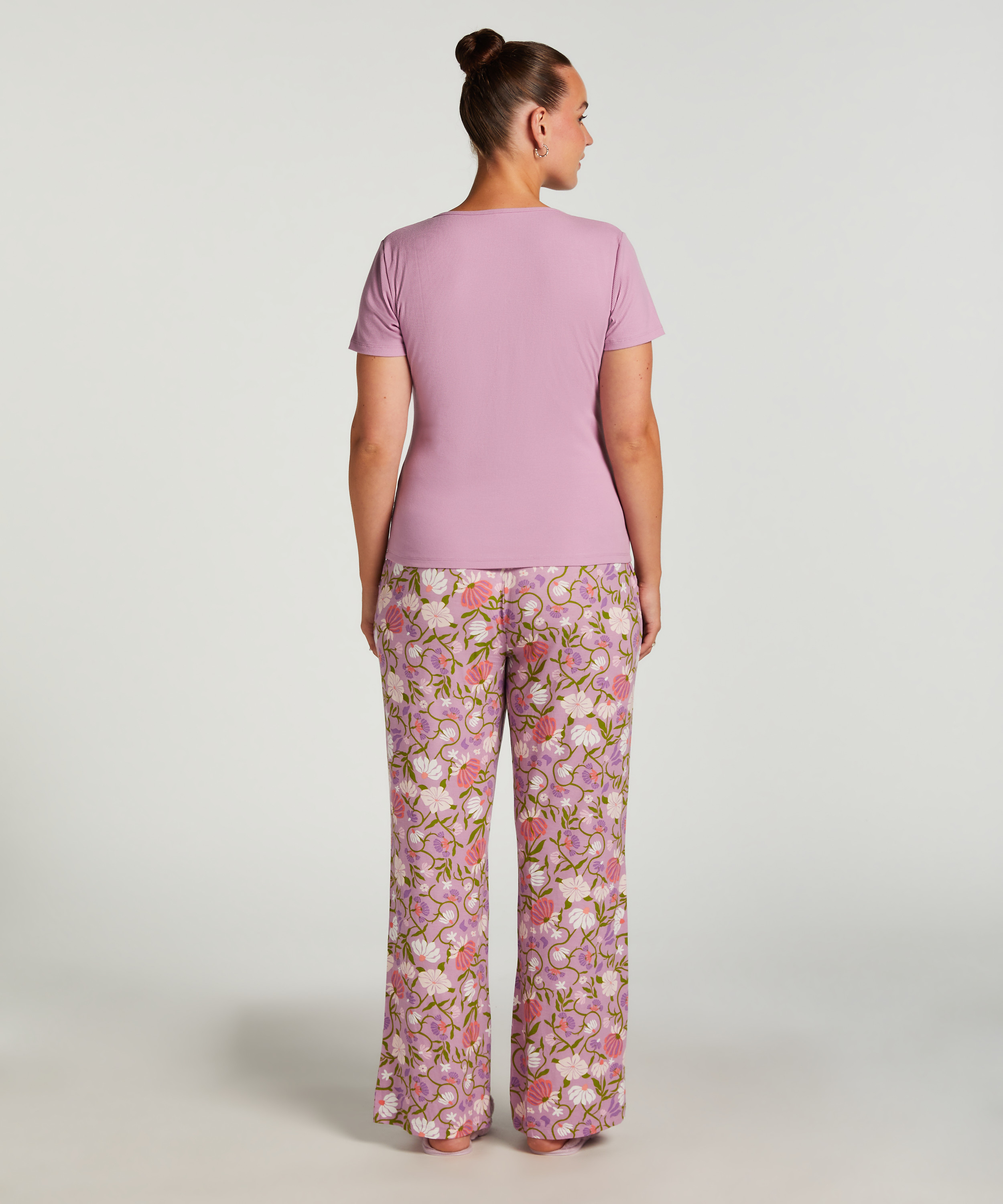 Henley Short Sleeved Pyjama Top, Purple, main