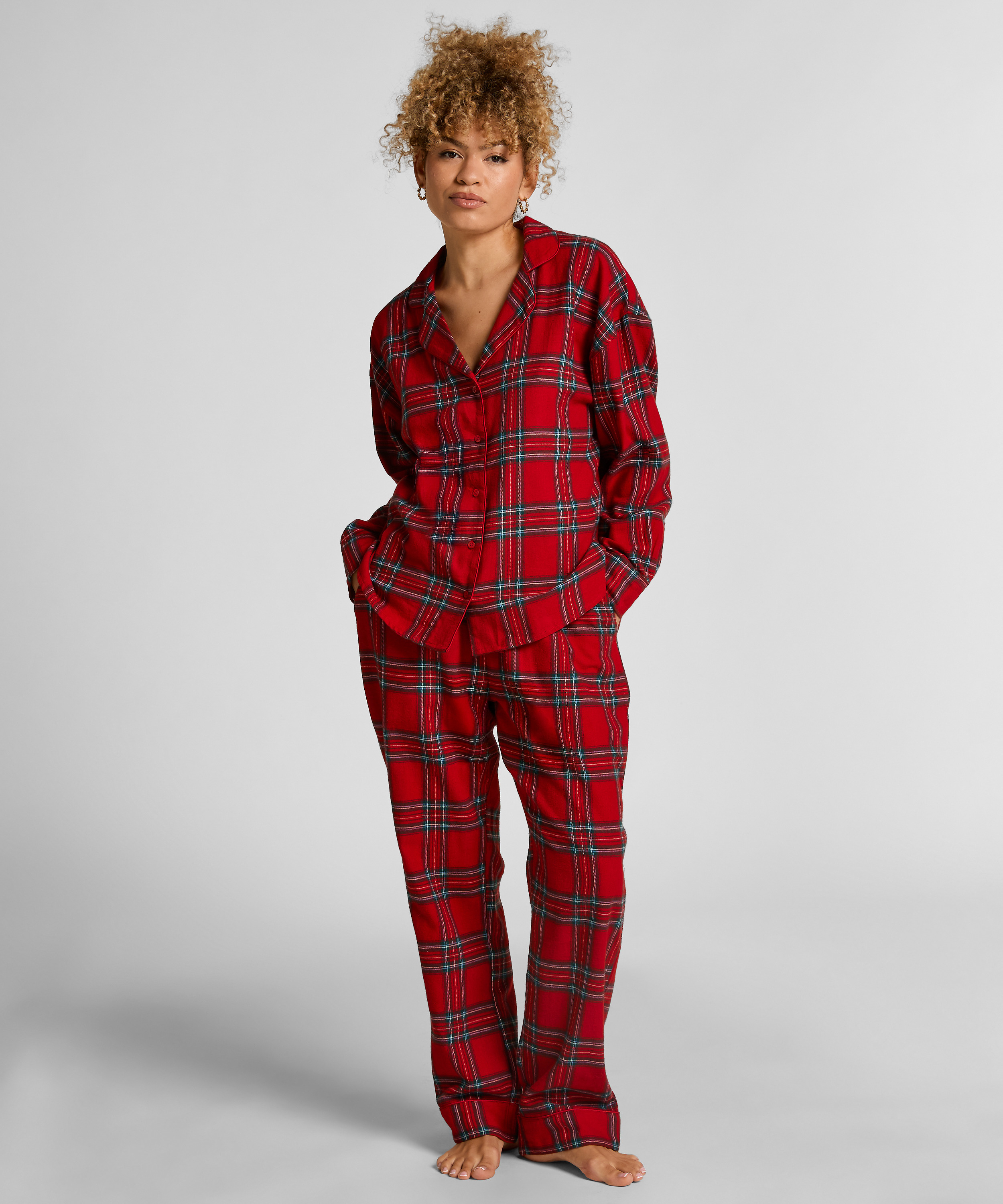 Petite Flannel Pyjama Pants, Red, main