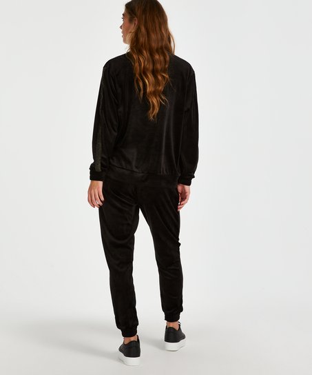 Velvet Lurex jogging bottoms, Black