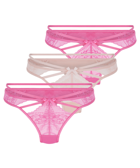 3-pack Thongs, Pink