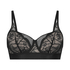 Luna Padded Underwired Longline Bra, Black