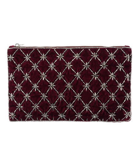 Beaded Pouch, Purple