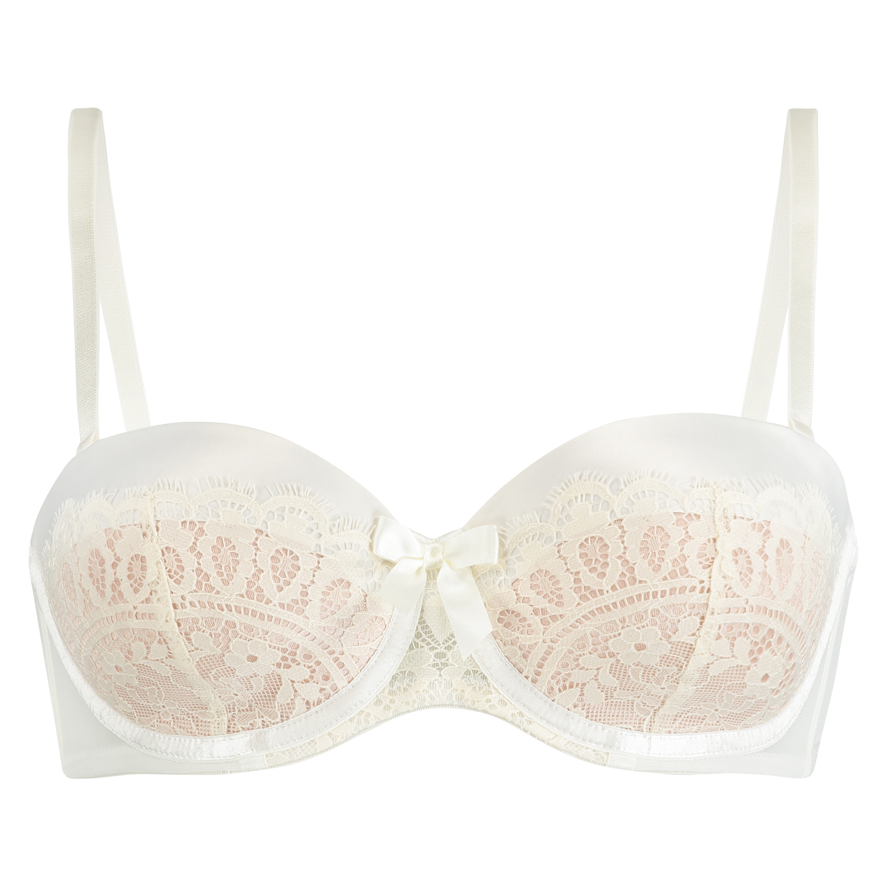 Delilah Padded Underwired Strapless Bra, White, main
