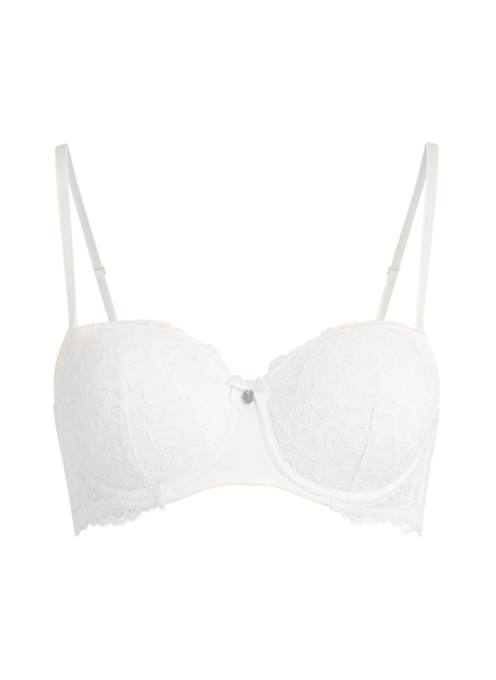 Marine Padded Underwired Strapless Bra, White