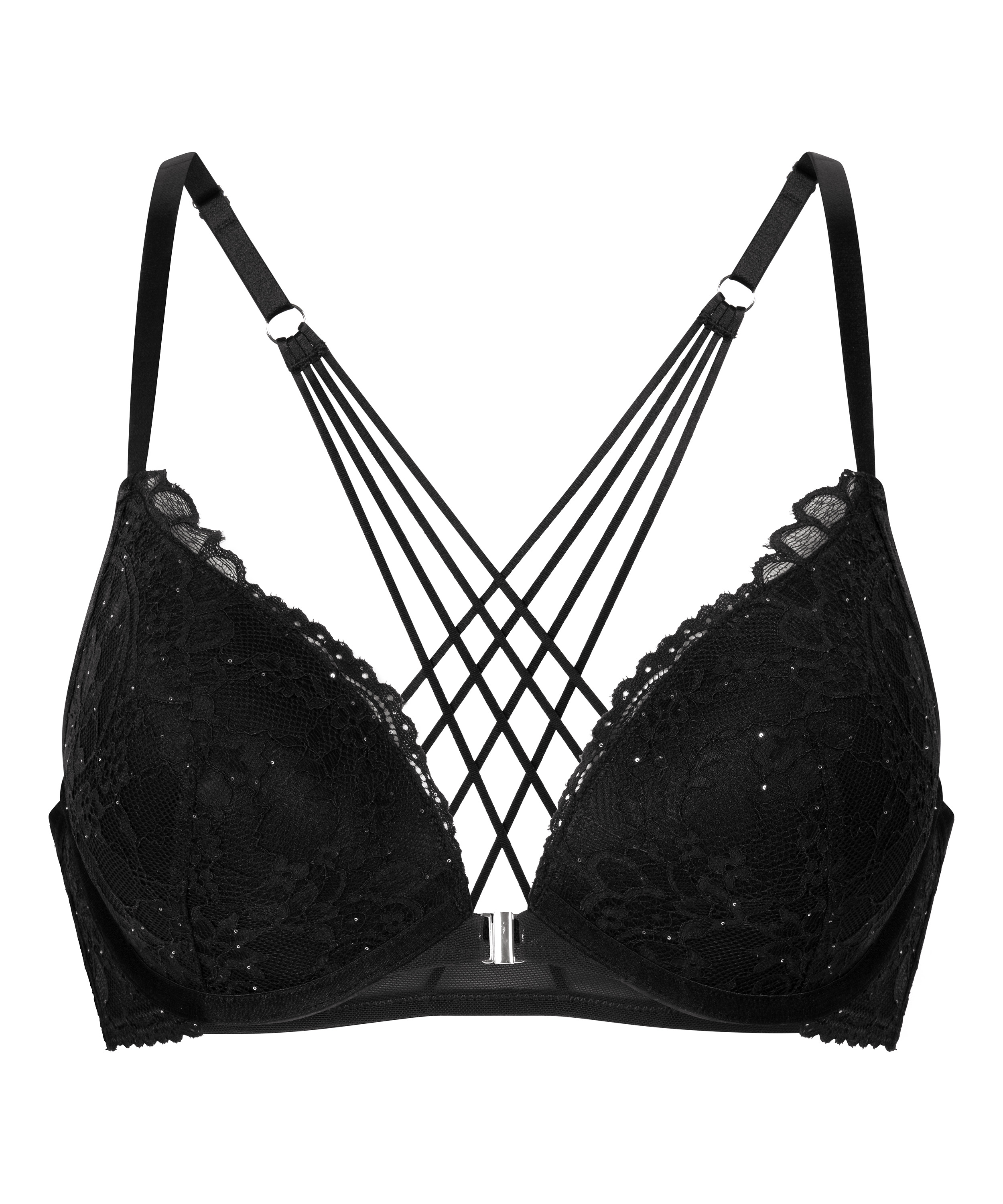 Sabrina Padded Underwired Push-Up Bra, Black, main