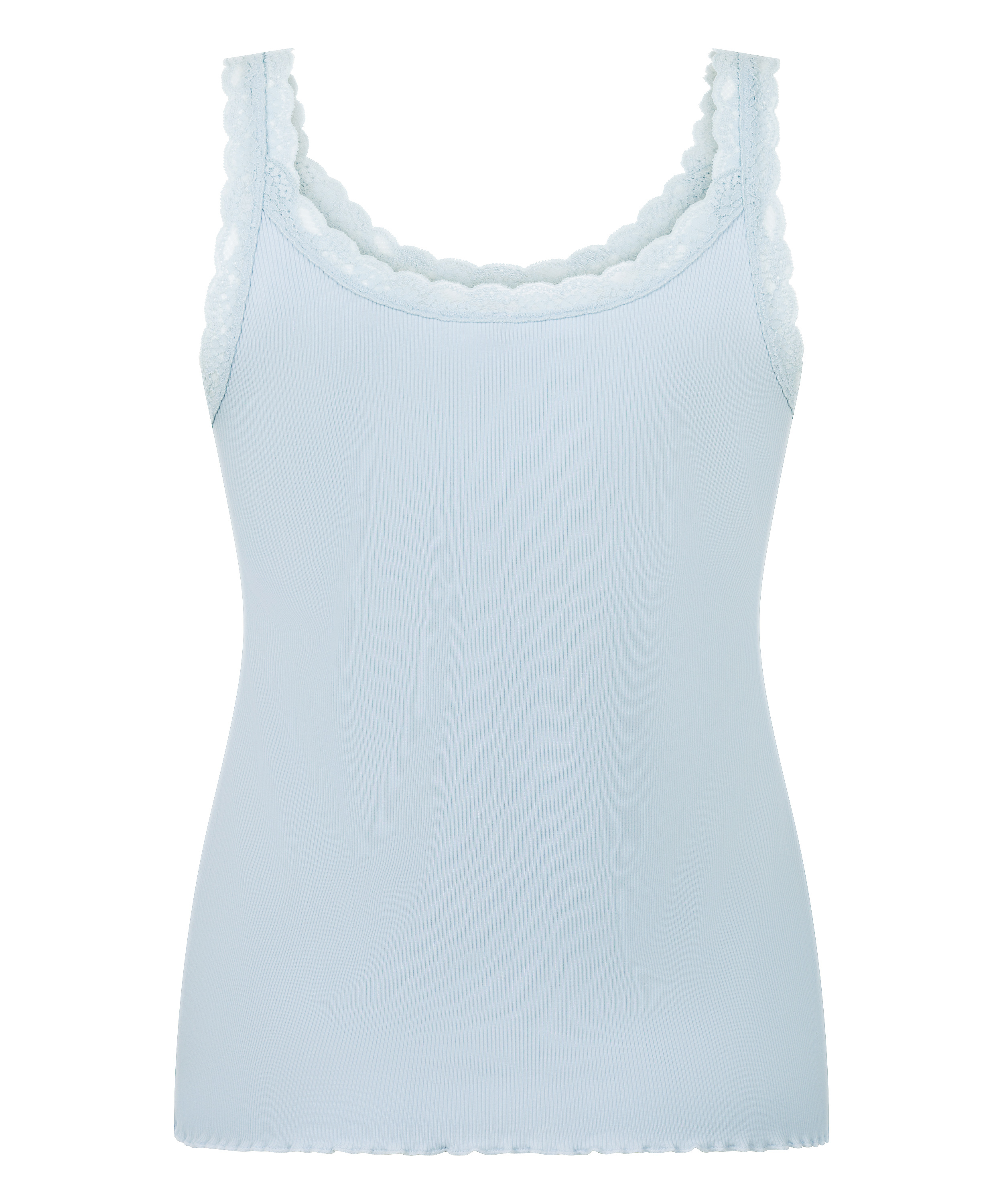 Singlet Rib Jersey Lace, Blue, main