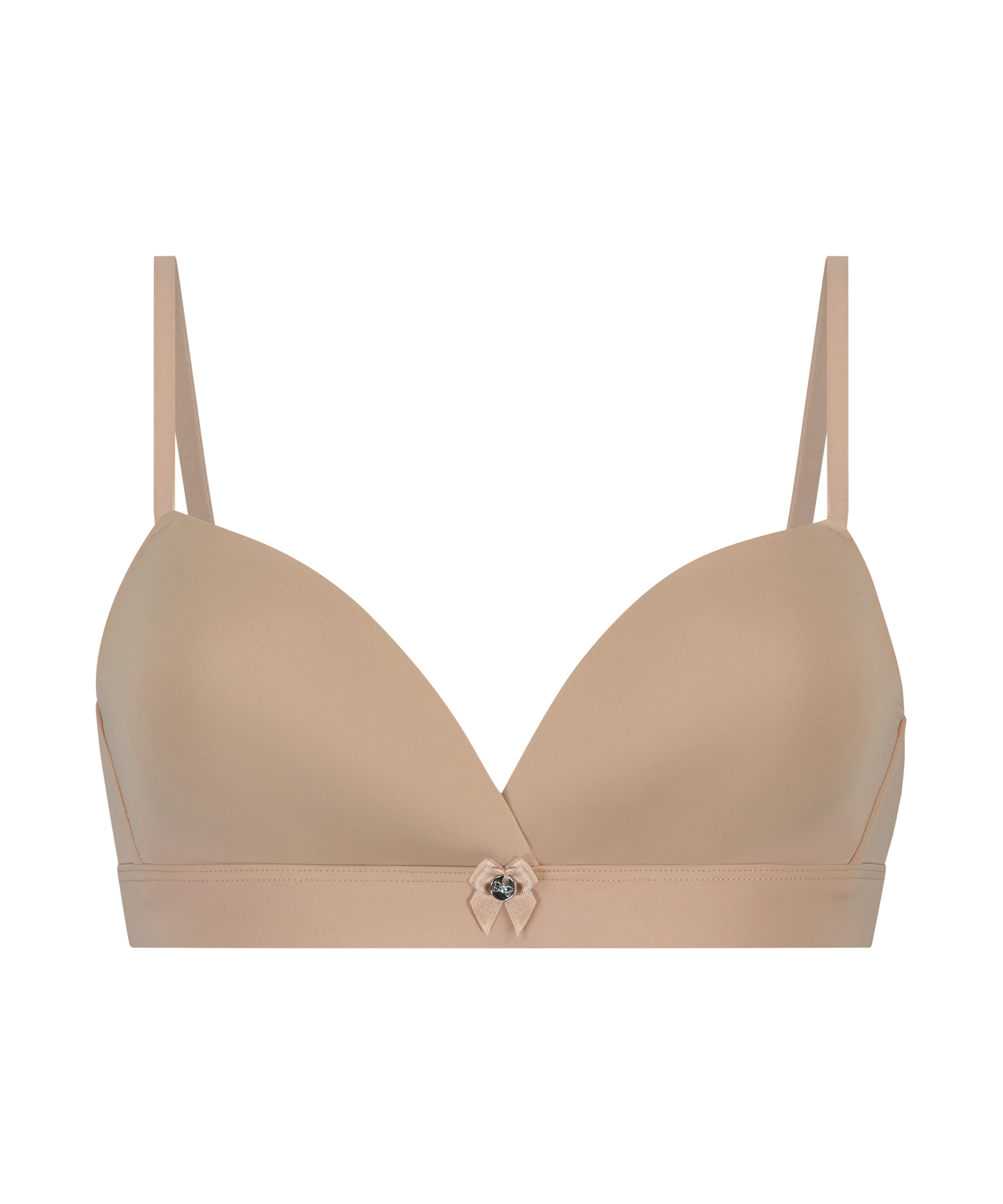 Padded Non-Wired Bra, Beige, main