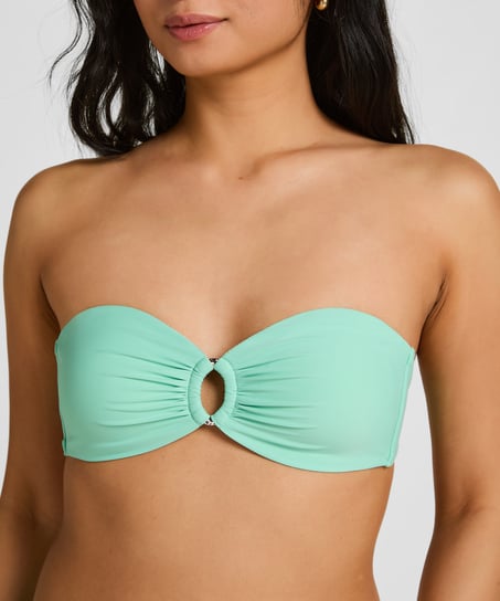 Luxe Bandeau Bikini Top, Green