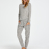 Long jersey pyjama set Gift Set, Gray