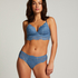 Shiloh Padded Longline Non-Underwired Bra, Blue
