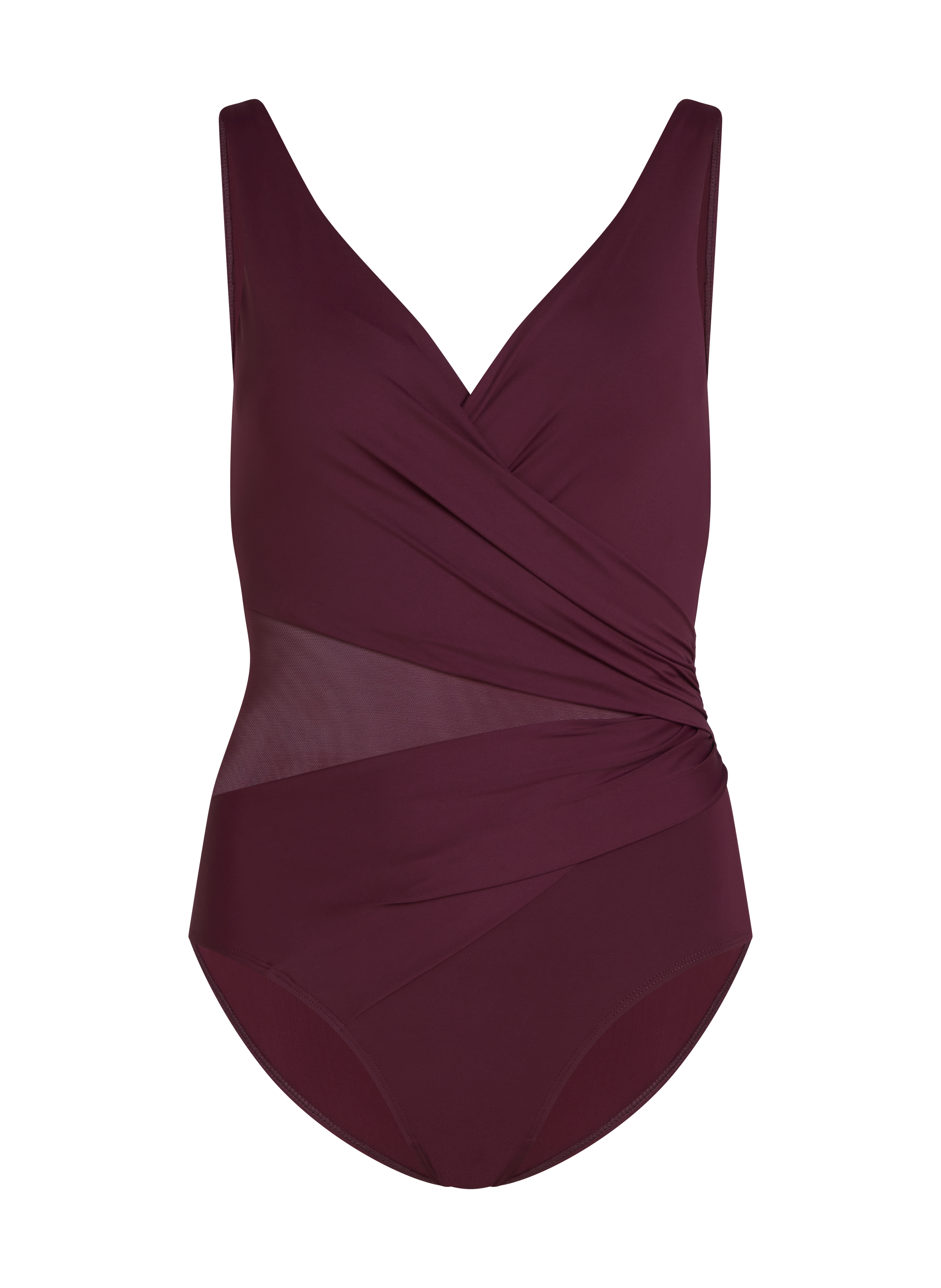 Shaping Shell Mesh Swimsuit, Purple, main