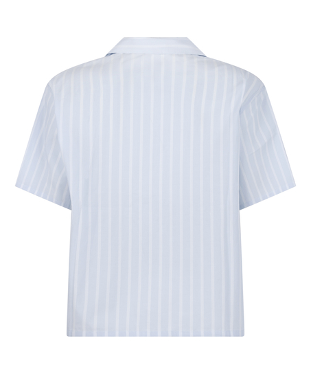 Striped Jacket Cotton, Blue