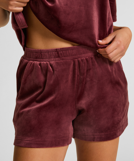 Velvet Pocket shorts, Red