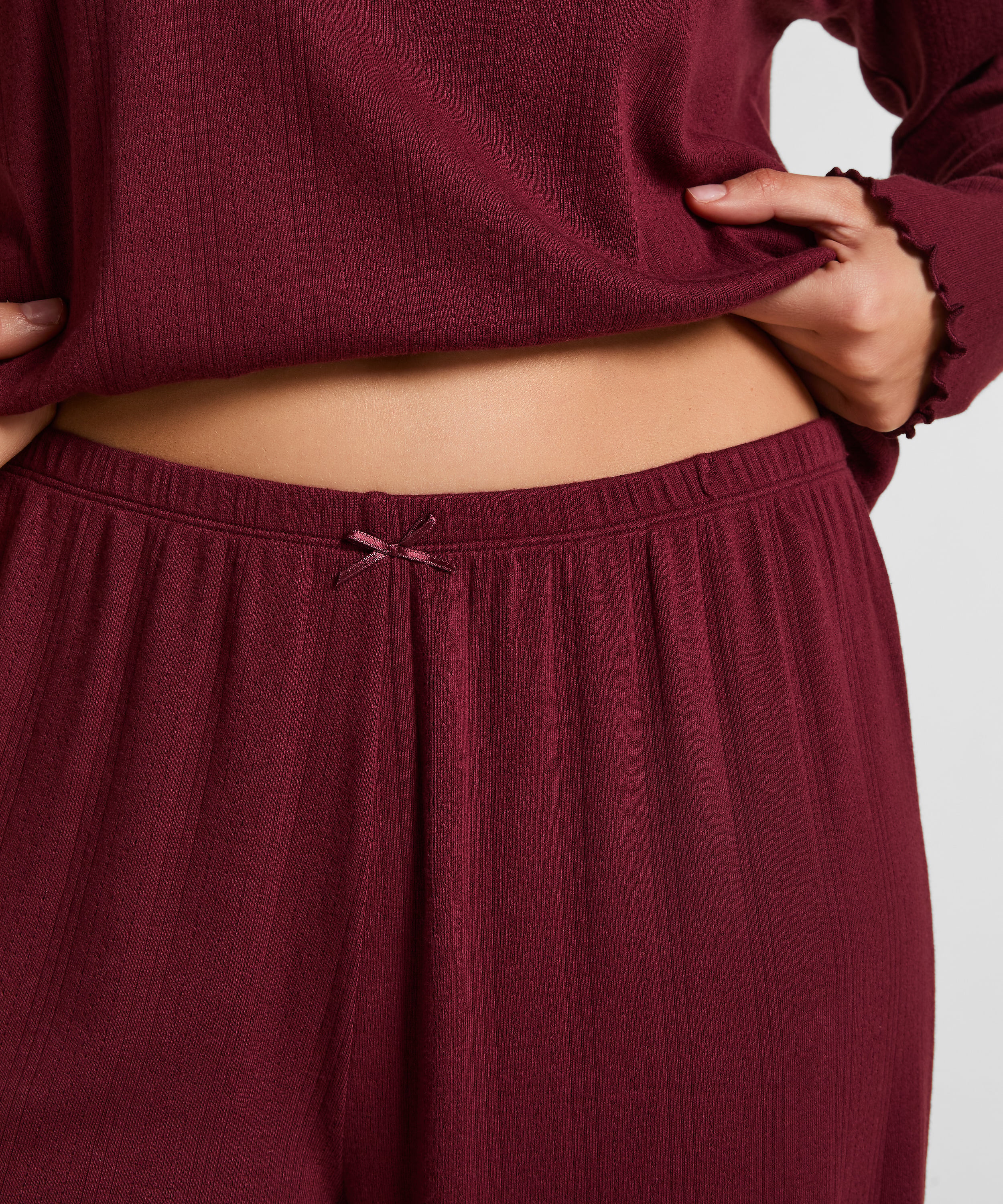 Pyjama Pant Loose Pointelle, Red, main