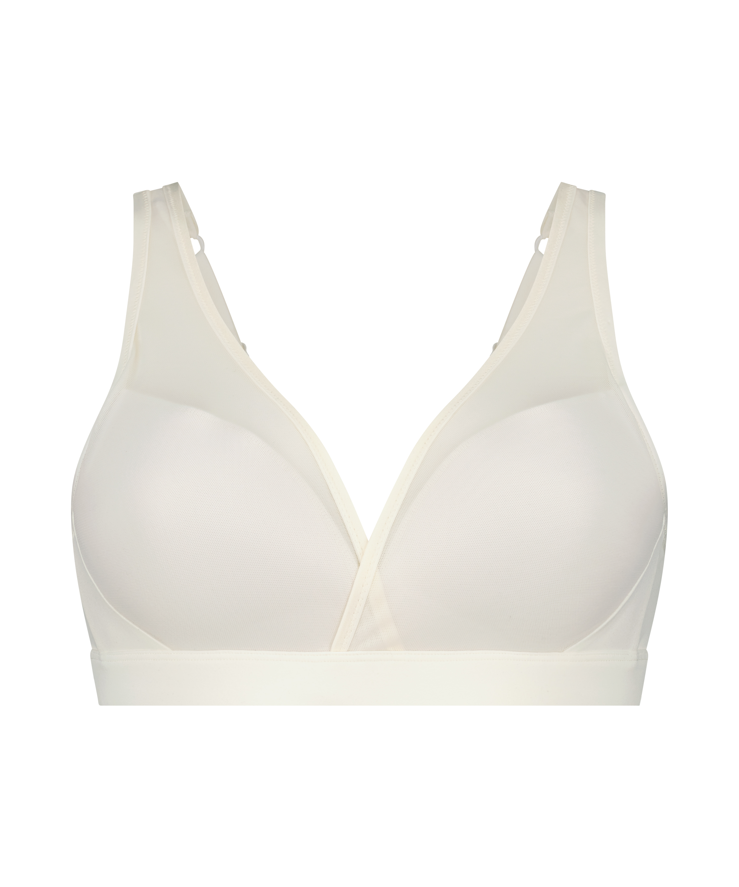 Mesh Padded Non-Underwired Bra, White, main