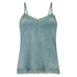 Velours Lace Cami Top, Green