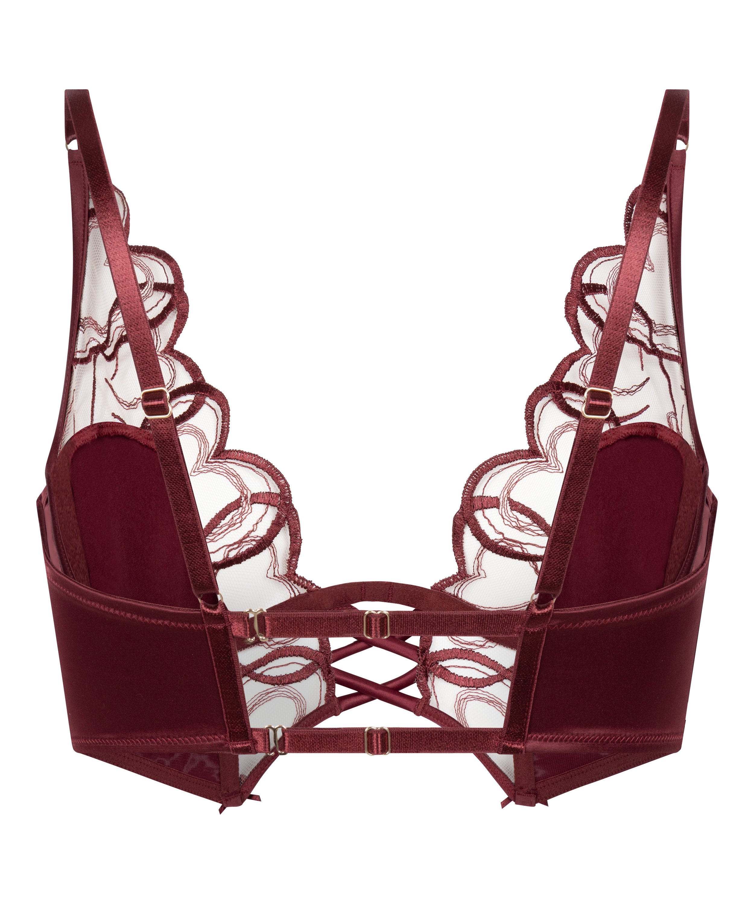 Olivia Non-Padded Underwired Longline Bra, Red, main