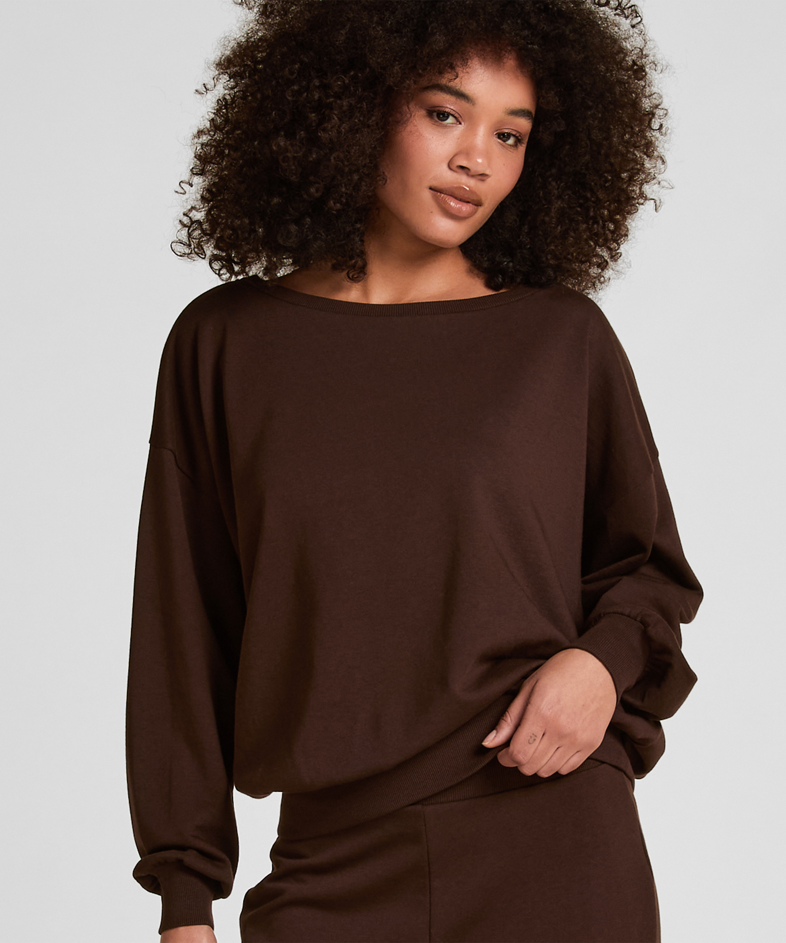 Boatneck Sweater Audrey, Brown, main