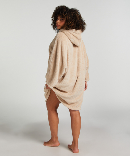 Snuggle Fleece Lounge Dress, Beige