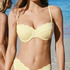 Scallop Padded Strapless Underwired Bikini Top, Yellow