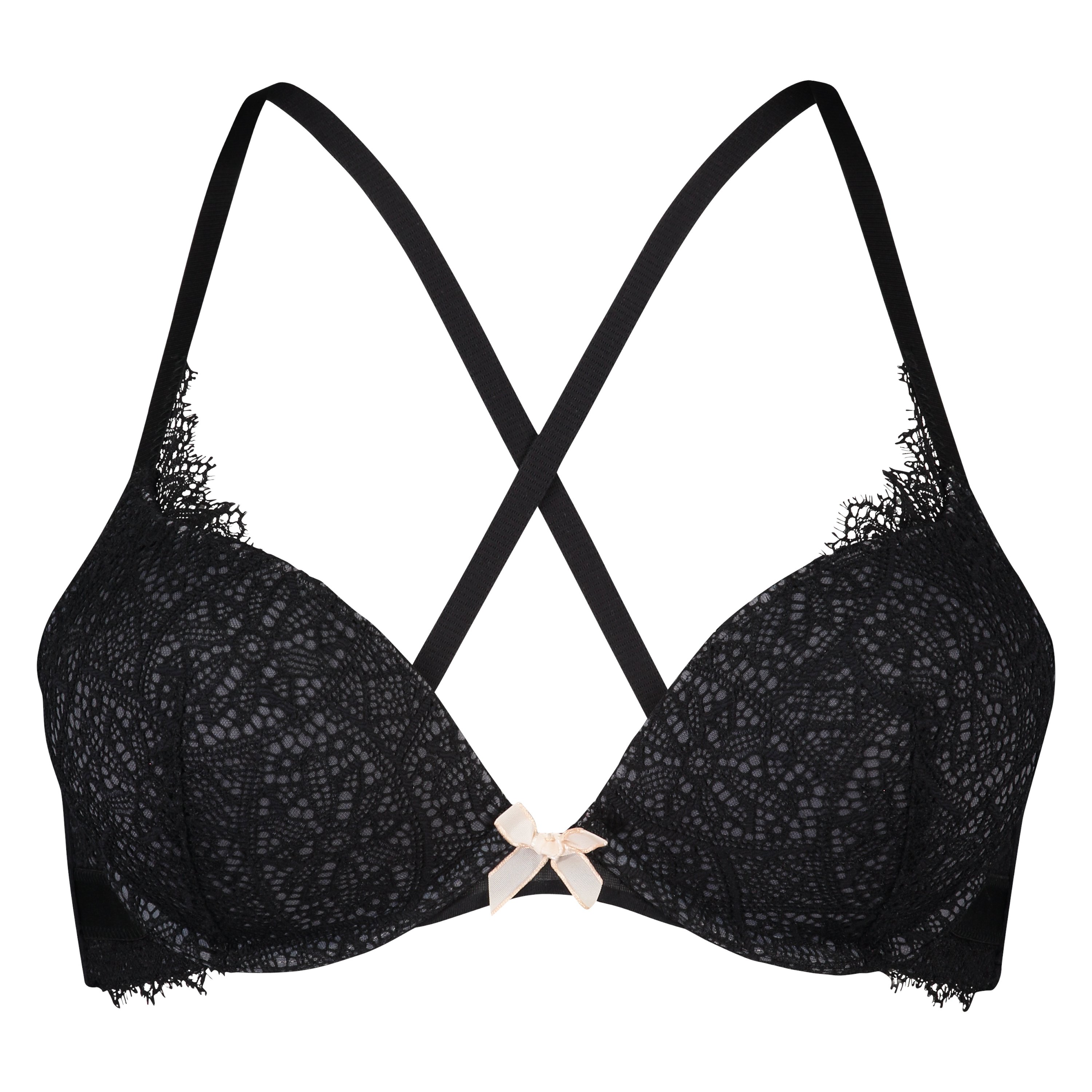 Padded underwired push-up bra Acantha, Black, main