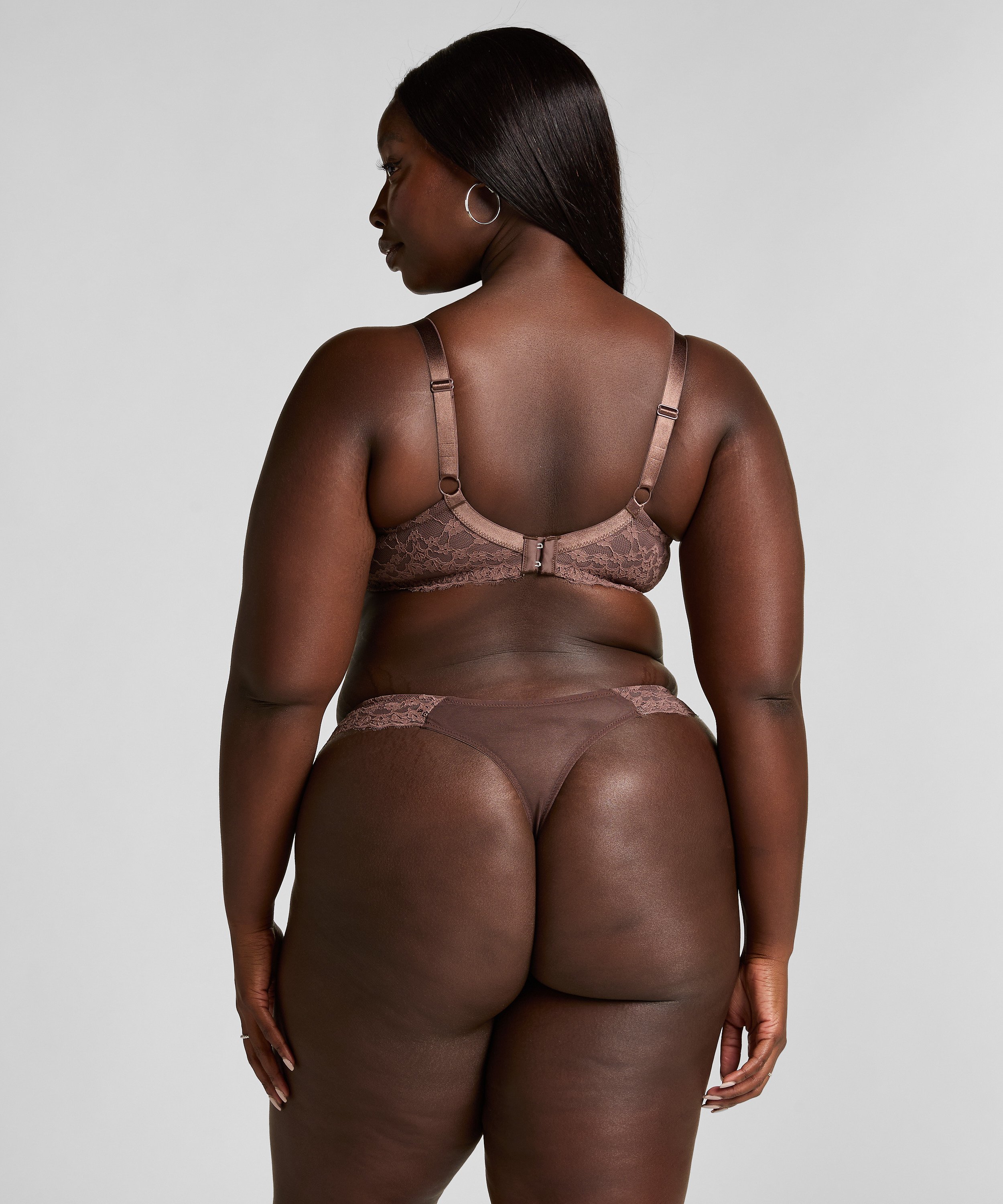 Daisy Non-Padded Underwired Bra, Brown, main