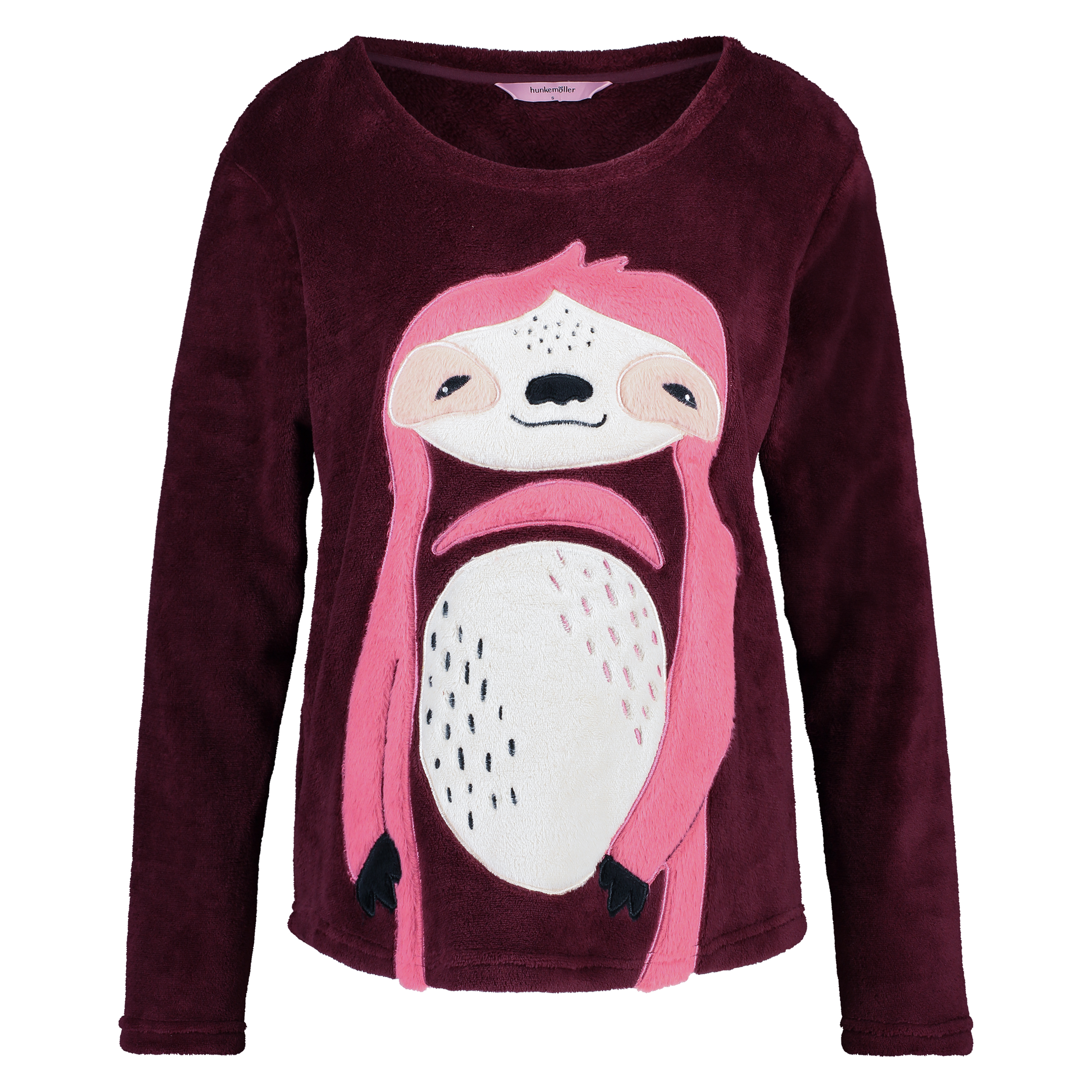 Long Fleece Sweater, Red, main